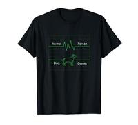 Dog Owner Heartbeat Line Normal Person Design T-Shirt