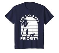 Dog Owner Saying My Dog is My Priority T-Shirt, Youth, Navy Blue, Medium
