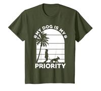 Dog Owner Saying My Dog is My Priority T-Shirt, Youth, Olive Green, 2T
