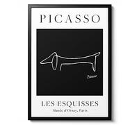 Dog - Pablo Picasso, Black & White Line Art, Fine Art Print, Famous Painting Home Decor, Modern Art Gift Idea, Archival Matte, A5 (Print Only) - 21x14.8cm