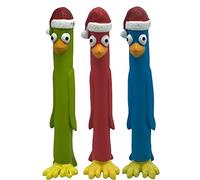 Dog Pack of 3 Interactive Christmas Pet Chew Toy Squeak Honking Latex Dog Toys Penguin and Reindeer Xmas Puppies Doggy Toys Xmas Gift Pack of 3 (Penguin)