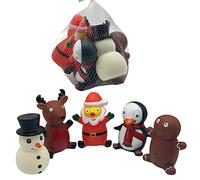 Dog Pack of 5 Interactive Christmas Pet Chew Toy Squeak Honking Dog Toys Santa Snowman Ginger Bread Penguin Reindeer Xmas Puppies Doggy Toys Xmas Gift Pack of 5