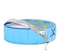 Dog Paddling Pool Cover, Foldable Portable Round Pet Pool Cover, Outdoor UV-Resistant Waterproof Dustproof Swimming Cover, Universal Bathroom Garden Patio for Dog Pet Bath (Starfish 160x20cm)