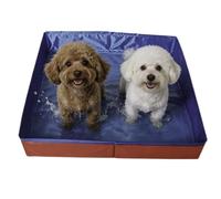 Dog Paddling Pool, Foldable Dog Swimming Pool, Square Shaped Paddling Pools For Dogs, Small Dogs Wading Pools, Non Inflatable PVC Pet Bath Tub, For Puppy Cats Kids Yard Garden(Red)