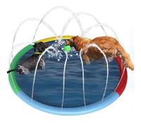Dog Paddling Pool, Water Spray Pad for Pets, Puppy Cooling Splash Mat and Bath Toy for Backyard, Home, Lake, Beach, Indoor, Outdoor, Yard, Park, Summer Funs Activity Dog Paddling Pool - Water Spray