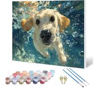 Dog Paint by Numbers for Adults, Animal Painting by Numbers DIY Color Oil Painting Hobbies for Adults Women with Acrylic Paint Brush Set for Room Decor, Gifts for Women 24x18 Inch -hjw2501047
