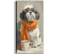 Dog Paint by Numbers for Adults Beginners, DIY Large Acrylic Paint by Number Kits on Canvas 40x100cm/16x40in, Panoramic Wall Art for Home Decor Arts and Crafts Gift, Interesting,Frameless,w-1017k