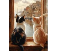 Dog Paint by Numbers for Adults, City Painting by Numbers DIY Color Oil Painting Hobbies for Adults Women with Acrylic Paint Brush Set for Room Decor, Wall Art, Gifts for Women 28x38inch -zjn2507I6