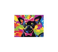 Dog Paint by Numbers for Adults, Graffiti Luminescence Acrylic Paint by Numbers Kits, DIY Hobbies for Women 16 x 12 In, Luminescence Painting Wall Art Supplies for Room Decor Gifts for Women GYYH10439