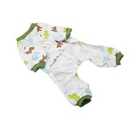 Dog Pajamas | Cotton Cartoon Jumpsuit for Small Pets | Puppy/Cat Home Costume | Soft & Breathable Apparel | Machine Washable (XS)