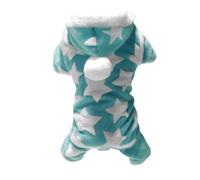 Dog Pajamas, Dog Coral Fleece Hoodie Star Pattern Warm Winter Clothes for Puppy Plush Pet Jumpsuit Cat Outfit Apparel Coat Dog Coat Winter S (Green, L)