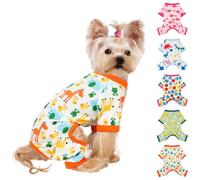 Dog Pajamas Extra Small Sized Boy Girl, Cotton Stretchable Pet Jammies Puppy Outfits for Dogs Female Male Spring Summer Doggie Pjs Doggy Clothes (Orange Deer, XS)