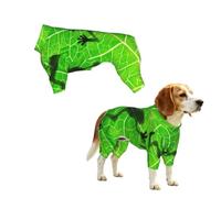 Dog Pajamas Puppy Clothes Soft Onesies Pet Apparel Lightweight Jumpsuit | Animal Frog Shadow Silhouette On The Leaf Doggie Onesies Pet Outfit, XL