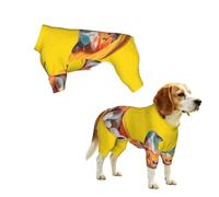 Dog Pajamas Puppy Clothes Soft Onesies Pet Apparel Lightweight Jumpsuit | Cool Cat With Sunglasses In The Hammock Doggie Onesies Pet Outfit, XL