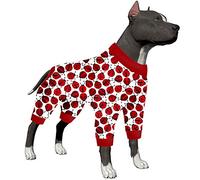 Dog Pajamas - Slim Fit, Lightweight Pullover Pjs, Full Coverage for Large Breed Dogs - Red Ladybug Prints