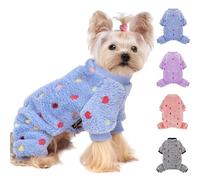 Dog Pajamas Small Sized Dog, Cotton Stretchable Pet Pajamass Jammies Puppy Outfits for Dogs Female Male, Winter Doggie Pjs Doggy Girl (Blue, XXS)