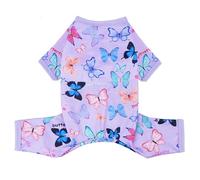 Dog Pajamas Spring Summer Dog Clothes for Small Medium Dogs Girl Boy Cute Soft Puppy Pjs Clothes Doggie Onesies Cat Pet Outfit(Butterfly,L)