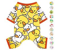 Dog Pajamas Summer Autumn Dog Clothes for Small Dogs Girls Boys Small Dogs Soft Stretchy Cute Puppy Clothes Onesie Cat Pet Jumpsuit Jammies Outfit (Duck Yellow,