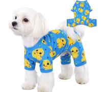 Dog Pajamas Summer Cute Print Puppy Jumpsuit Thin Dog Onesie Small Dog Clothes with Comfy & Elastic Frbic Puppy Pjs(Blue Duck, XX-Large)