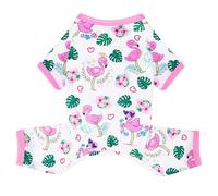 Dog Pajamas Summer Dog Clothes for Small Medium Dogs Boy Girl Doggy Pjs Cute Doggie Onesie Breathable Puppy Clothes Soft Stretchy Cat Pet Outfit (Pink, X-Small)