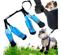 Dog Pants with Boots Feet Shoes Booties New Waterproof Dog Boots Dogs Suspender Boots Pants Anti-Slip All-Weather Adjustable Straps,Small Medium Large Dogs,Outdoor Pet Paw Protector (Blue, M*1)
