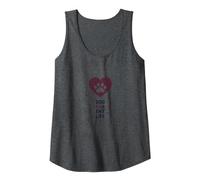 Dog Parent Life Paw Heart Pet Lover Tank Top, Women, Dark Heather Grey, S
