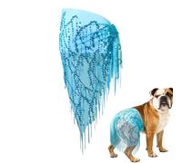 Dog Party Dress with Sequins and Waist Chain Hip Scarf