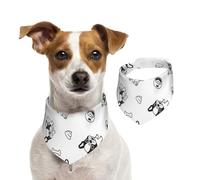Dog Pattern Boston Terrier,Pet Bib Scarf Cats Dog Bandana Dogs Towel Bib Adjustable Pet Scarf,M