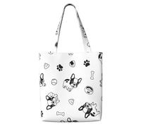 Dog Pattern Boston Terrier,Reusable Grocery Bags Shopping Tote Bags Large Capacity Canvas Shoulder bag