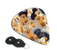 Dog Pattern Guitar Picks 6-Pack - Pick Set (0.46mm / 0.71mm / 0.96mm) Suitable For Guitar And Ukulele Playing