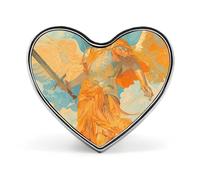 Dog Pattern Lapel Pin Fashion Brooch Pin Cute Button Badges Heart Shape Button Pins Enamel Pins Metal Pinback for Hat Shirt Clothing Bags Decoration, Angel Holding Sword, Love form