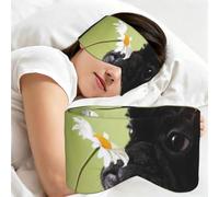 Dog Pattern Pug Floral Pattern, Sleep Mask for Home Travel, Full Eye Covers Light Blocking Eye Mask Sleep Eye and Ear Muffs