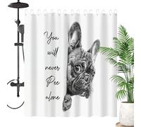 Dog Pattern Shower Curtain - Animal Themed Cartoon Waterproof Fabric with Hooks | Boys Kids Bathroom Decor Cute Puppy Design | Funny Dog Shower Liner for Children's Bathroom, Machine Washable