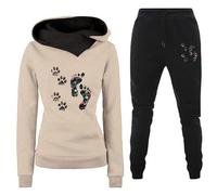 Dog Paw 3D Printed Women's Pullover Hoodie Pockets Sweatpants Set 2 Piece Outfit Fall Winter Sport Casual Streetwear
