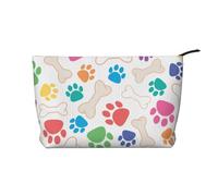Dog Paw and Bone, Cosmetic Bag Corduroy Makeup Bag Portable Travel Toiletry Bag