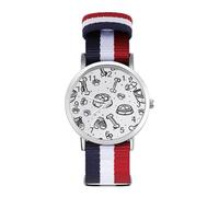 Dog Paw and Bones Doodle Fashion Watches Men Women Wrist Watch Outdoor Sports