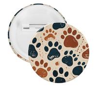 Dog Paw Badge Metal Round Pins, Lightweight Brooch for Backpack, Fashion Button Pins Badge for Shirts, Jackets, Shawl Coat, Unisex, 12PCS, Tinplate, metal round pins