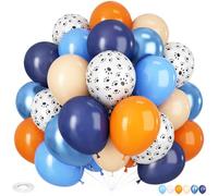 Dog Paw Balloons,12 Inch Paw Print Balloons 50Pcs Beige Orange Blue Latex Balloon for Boys Girls Birthday Baby Shower Dog Party Decoration