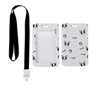 Dog Paw Bone ID Card Holder with Black Lanyard, Card Holder Lanyard, Vertical Cards Protector for Driver, Vertical Name Badges Protector for Teacher, Nurse Essentials Work Bus Driver Accessories