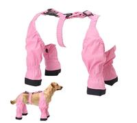 Dog Paw Booties, Pets Suspender Booties, Dog Paw Protector Boots, Adjustable Straps, Anti-Slip Sole, S 1.25-2kg, M 2-3kg, L 3-4kg, Xl 4-6kg for Outdoor Walks, Winter Protection