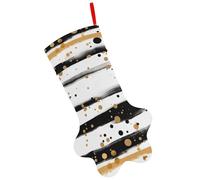 Dog Paw Christmas Stockings 16.6" Large Xmas Stocking Hanging Ornaments Personalized Hanging Ink and Gold Dot Stripes Pet Puppy Paw Stocking for Tree Fireplace Family Holiday Party Decoration