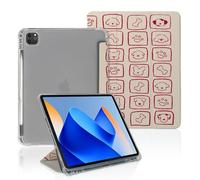 Dog Paw in Pink Checkerboard Case Compatible with IPad 9th 8th 7th Generation 10.9 Inch 2021-2018,Funny Cover with Trifold Stand+Pencil Holder for Boys Girls,iPad Pro 11inch 2024