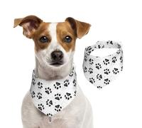 Dog Paw Pattern Print Pet Scarf Soft Comfortable Holiday Accessory For Christmas Warm Stylish Present