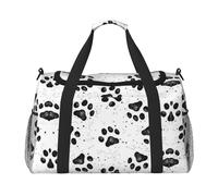 Dog Paw Pattern Print Weekender Bag,Gym Bag with,Carry On Luggage Overnight Weekend Bag, Holdall Handbag