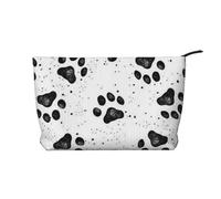 Dog Paw Pattern Printed Make up Bag for Women Corduroy Makeup Bags Zipper Travel Cosmetic Bags Pouch Organizer