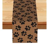 Dog Paw Pattern, Table Runner, Imitation Linen Table Runner For Home Party Dining Room 33x183 cm
