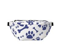 Dog Paw Print and Bone Sling Chest Bags Bumbags Waist Fanny Packs, Waist Bag for Walking, Running, Hiking