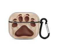 Dog Paw Print Bluetooth Earbuds Case Cover Full Body Shockproof Protection Hard Case Support Wireless Charging with Keychain Personalized Gift for AirPods 3