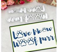 Dog Paw Print Claw Heart Greeting Card Metal Die Cuts,Snowflake Flower Leaf Cutting Dies Cut Stencils DIY Scrapbooking Decorative Embossing Paper Scrapbooking Card Making