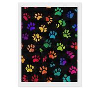 Dog Paw Print Diamond Painting Kits for Adults Full Square Drill Diamond Art 12"x16"